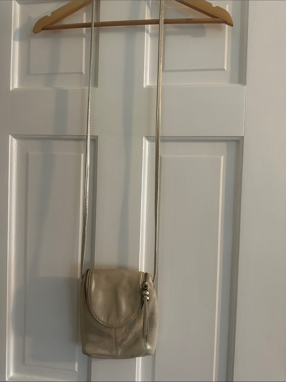 HOBO Taupe Leather Crossbody Bag